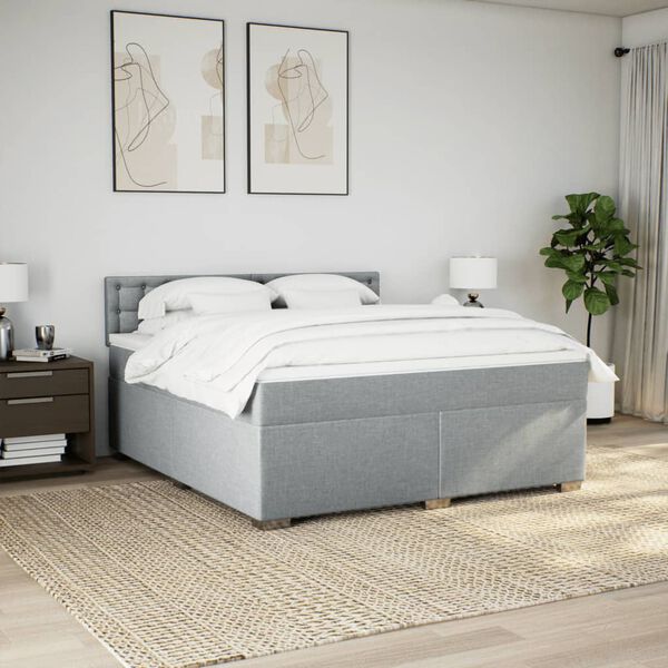 vidaXL Boxspring posteľ s matracom bledosiv&aacute; 180x200 cm l&aacute;tka