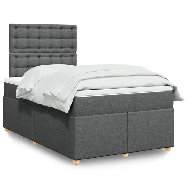vidaXL Boxspring posteľ s matracom tmavosiv&yacute; 120x200 cm l&aacute;tka