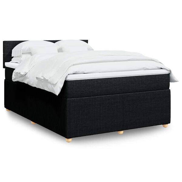 vidaXL Posteľn&yacute; r&aacute;m boxspring s matracom čierny 140x200 cm l&aacute;tka