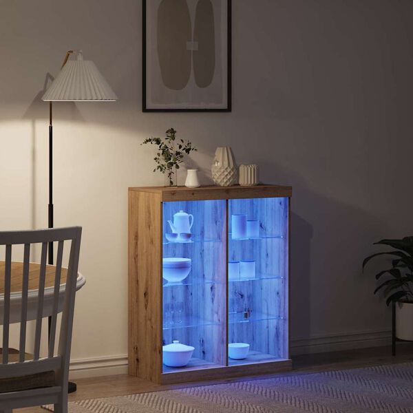 vidaXL LED komoda Remeseln&yacute; dub 41 x 37 x 100 cm Kompozitn&eacute; drevo