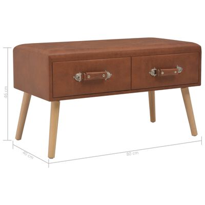 vidaXL Konferenčný stolík, hnedý 80x40x46 cm, umelá koža