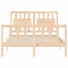 vidaXL Rám postele s čelom malé dvojlôžko masívne drevo