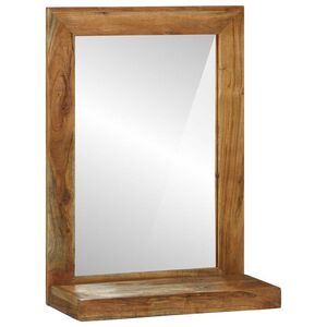 vidaXL K&uacute;peľňov&eacute; zrkadlo Hned&aacute; 50 x 22 x 70 cm Pevn&eacute; ak&aacute;ciov&eacute; drevo