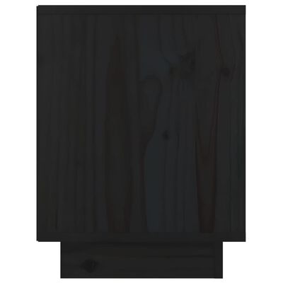 vidaXL Nočný stolík čierny 40x30x40 cm masívne borovicové drevo