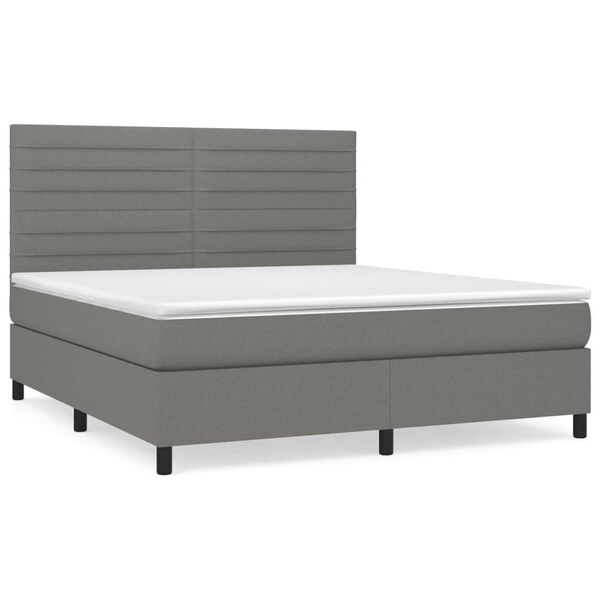 vidaXL Boxspring posteľ s matracom tmavosiv&aacute; 180x200 cm l&aacute;tka