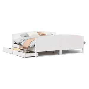 vidaXL Posteľ bez matraca biela 200x200 cm mas&iacute;vna borovica