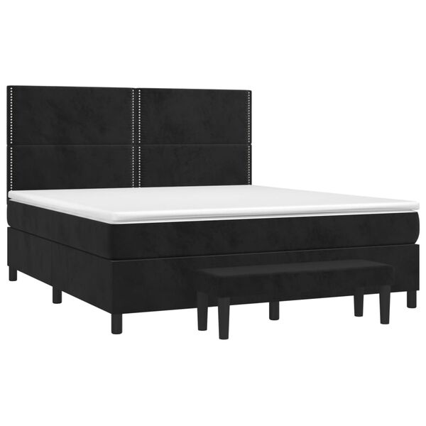 vidaXL Posteľn&yacute; r&aacute;m boxspring s matracom čierny 160x200 cm zamat