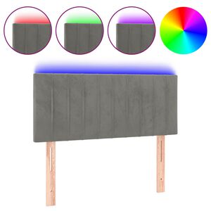 vidaXL Čelo postele s LED bledosiv&eacute; 80x5x78/88 cm zamat