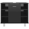 vidaXL Skrinka do kúpeľne, lesklá čierna 60x32x53,5cm kompozitné drevo