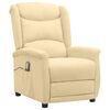 vidaXL Masážne kreslo, krémové, látka z mikrovlákna