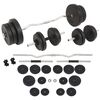 vidaXL S&uacute;prava z&aacute;važ&iacute; a tyč&iacute; barbell a dumbbell, 60 kg