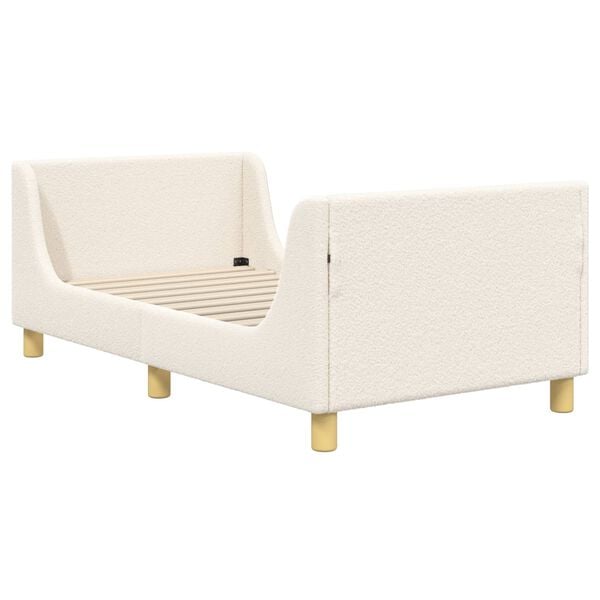 vidaXL Detský rám na posteľ s čelom Krémová 80 x 160 cm Ovčia tkanina