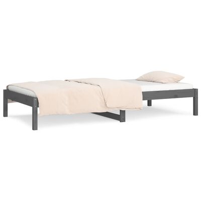 vidaXL Denná posteľ sivá 90x200 cm borovicový masív
