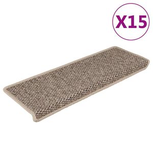 vidaXL Samolepiace n&aacute;&scaron;ľapy na schody vzhľad sisalu 15 ks 65x21x4 cm
