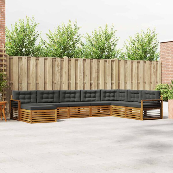 vidaXL S&uacute;pravy pohoviek s vank&uacute;&scaron;om 8 pcs Pr&iacute;rodn&aacute; a antracitov&aacute;