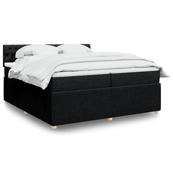 vidaXL Boxspring posteľ s matracom čierna 200x200 cm l&aacute;tka