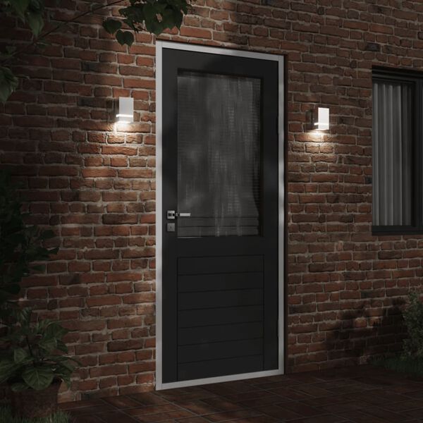 vidaXL Vonkajšie nástenné svetlo strieborné nehrdzavejúca oceľ