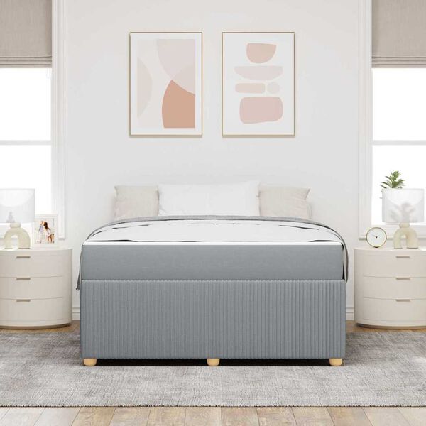 vidaXL R&aacute;m postele s matracmi Svetlosiv&aacute; 160 x 200 cm l&aacute;tka