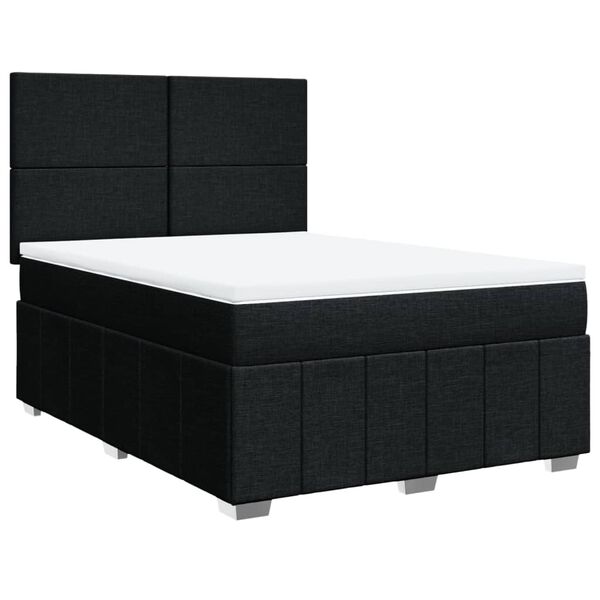 vidaXL Posteľn&yacute; r&aacute;m boxspring s matracom čierny 140x200 cm l&aacute;tka