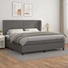 vidaXL Boxspring posteľ s matracom siv&aacute; 200x200 cm umel&aacute; koža