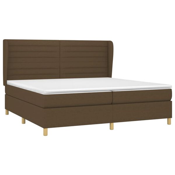 vidaXL Boxspring posteľ s matracom tmavohned&aacute; 200x200 cm l&aacute;tka
