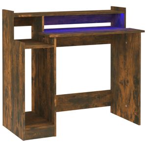 vidaXL St&ocirc;l s LED svetlami, tmav&yacute; dub 97x45x90 cm, kompozitn&eacute; drevo