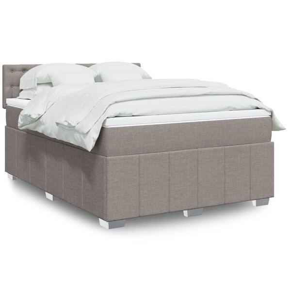 vidaXL Boxspring posteľ s matracom sivohned&yacute; 140x190 cm l&aacute;tka