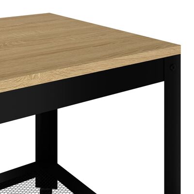 vidaXL Konferenčný stolík svetlohnedý a čierny 90x45x45cm MDF a železo