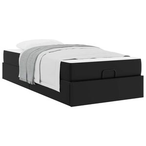 vidaXL R&aacute;m postele s matracom In&yacute; 2 ks Čierna PVC