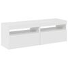 vidaXL TV skrinky s LED svetlami 2 ks leskl&eacute; biele 60x35x40 cm