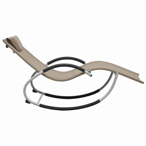 vidaXL Záhradné ležadlo s vankúšom, sivohnedé, textilén