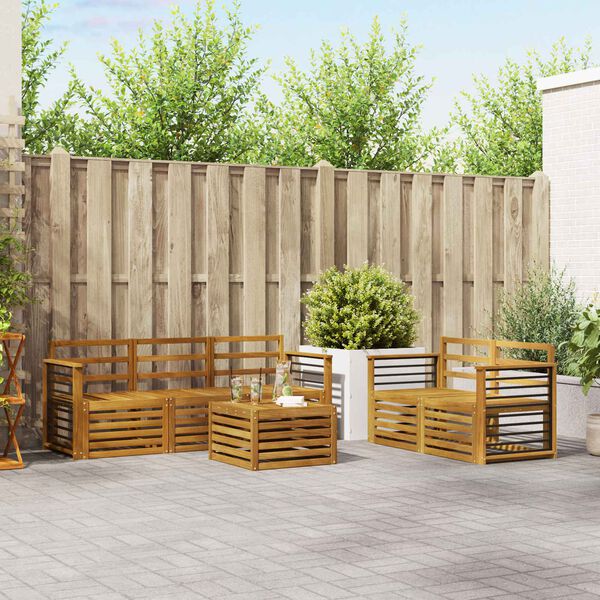 vidaXL S&uacute;pravy pohoviek 6 pcs Pr&iacute;rodn&aacute; Pevn&eacute; ak&aacute;ciov&eacute; drevo