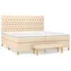 vidaXL Boxspring posteľ s matracom kr&eacute;mov&aacute; 200x200 cm l&aacute;tka