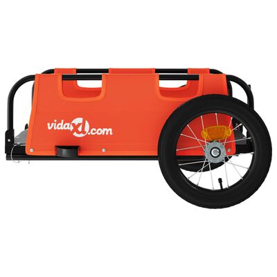 vidaXL Príves na bicykel oranžový oxfordská látka a železo
