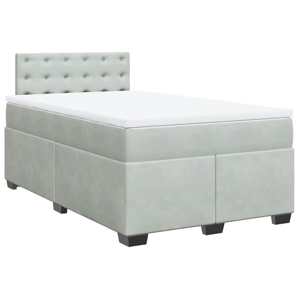 vidaXL Boxspring posteľ s matracom bledosiv&aacute; 120x190 cm zamat