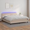 vidaXL Boxspring posteľ matrac a LED kapučínová 160x200 cm umelá koža