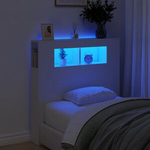 vidaXL Čelo s LED biele 100x18,5x103,5 cm kompozitn&eacute; drevo
