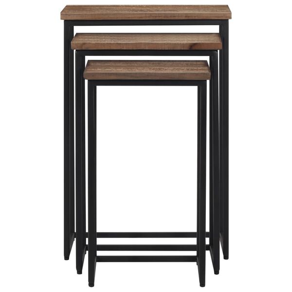 vidaXL Zas&uacute;vacie konferenčn&eacute; stol&iacute;ky 3 ks mas&iacute;vne t&iacute;kov&eacute; drevo