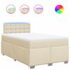 vidaXL Boxspring posteľ s matracom kr&eacute;mov&yacute; 120x200 cm l&aacute;tka