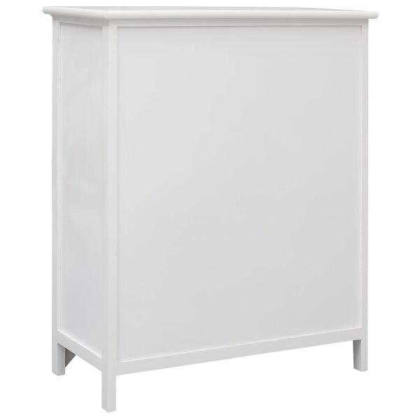 vidaXL Príručná skrinka, 6 zásuviek, biela 60x30x75cm, drevo paulovnie