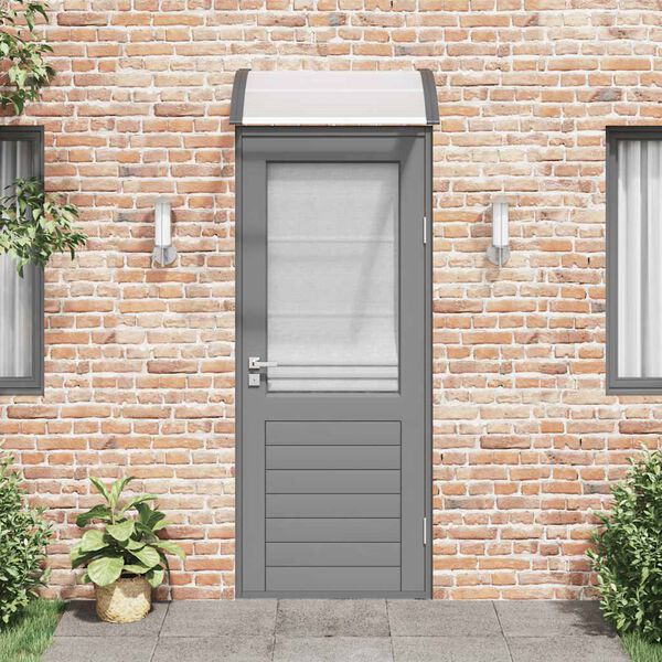 vidaXL Vchodová strieška čierna a priehľadná 80x75 cm polykarbonát