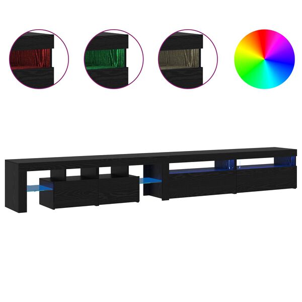 vidaXL TV skrinka 3 pcs Čierny dub 290 x 36,5 x 40 cm Kompozitn&eacute; drevo