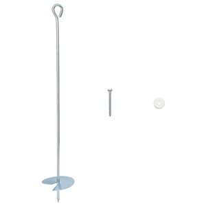 vidaXL Zemn&yacute; kotviaci predmet 10 pcs Strieborn&aacute; &Oslash;10 x 60 cm