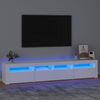 vidaXL TV skrinka s LED svetlami biela 210x35x40 cm