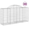 vidaXL Obl&uacute;kov&eacute; gabi&oacute;nov&eacute; ko&scaron;e 8ks 200x50x100/120cm pozinkovan&eacute; železo