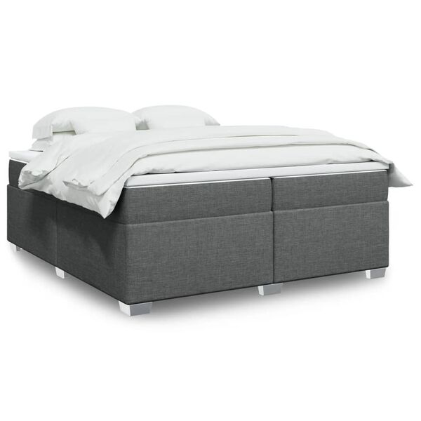 vidaXL Boxspring posteľ s matracom tmavosiv&aacute; 200x200 cm l&aacute;tka