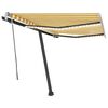 vidaXL Ručne zaťahovacia mark&iacute;za s LED 350x250 cm žlt&aacute; a biela