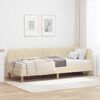 vidaXL Rohový rám postele s matracmi Krémová 80 x 200 cm látka