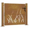 vidaXL Z&aacute;hradn&aacute; br&aacute;na 100x100 cm, oceľ Corten, dizajn s tr&aacute;vou
