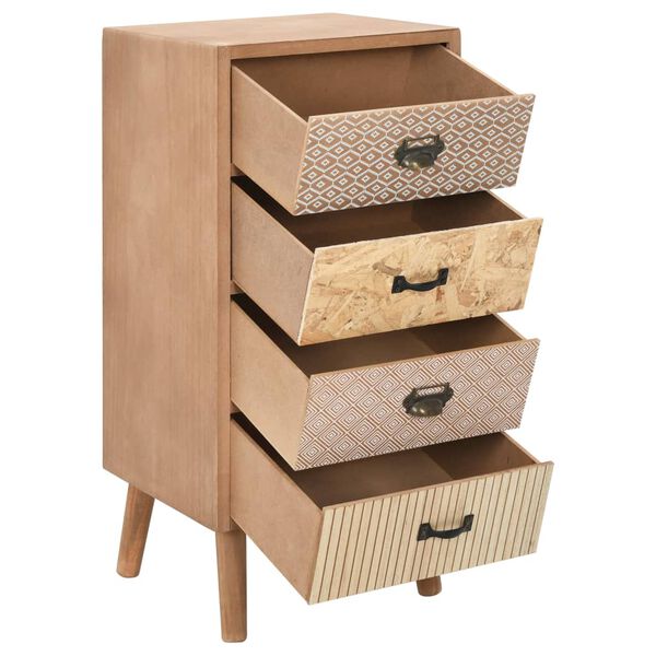 vidaXL Pr&iacute;ručn&aacute; skrinka so 4 z&aacute;suvkami, hned&aacute; 34,5x30x74,5 cm, MDF